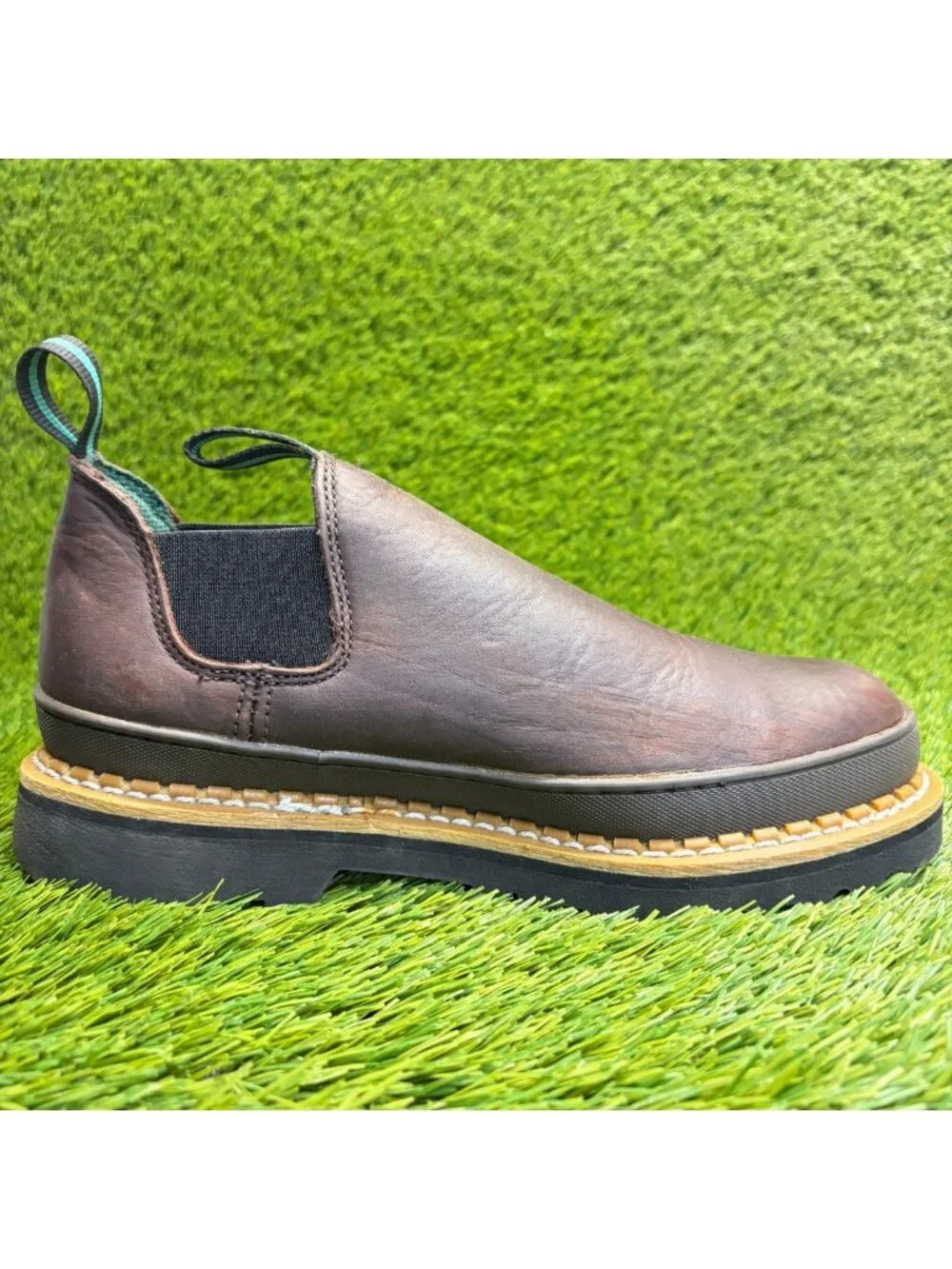 Georgia Giant Romeo Mens Size 7.5 Brown Leather Steel Toe Safety Work Shoes